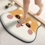 Thickened special-shaped bathroom absorbent floor mat flannel toilet