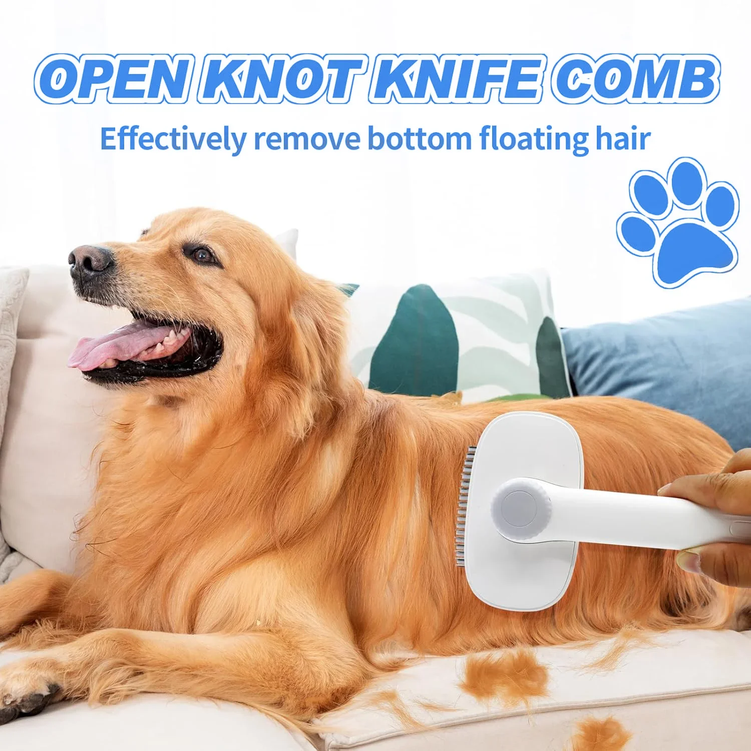 Pet Grooming Brush 3-in-1 Multi-Function Adjustable Round Tip Comb - Image 4