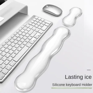 Mouse pad with wrist rest, keyboard rest, anti slip silicone